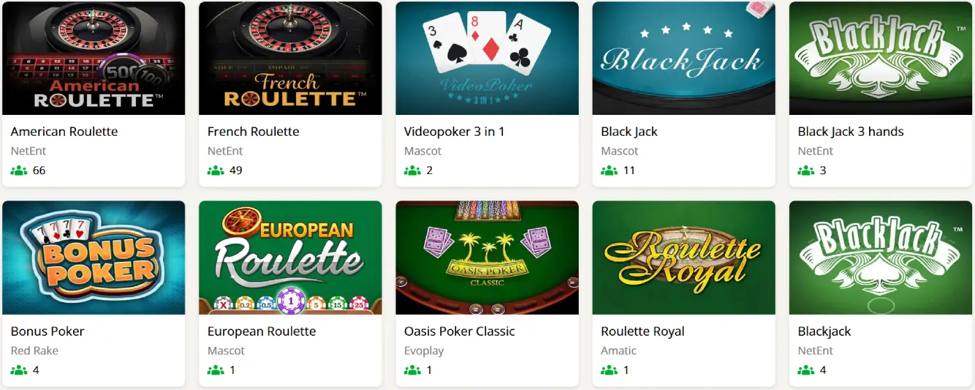 Retro Casino FR Jeux de table